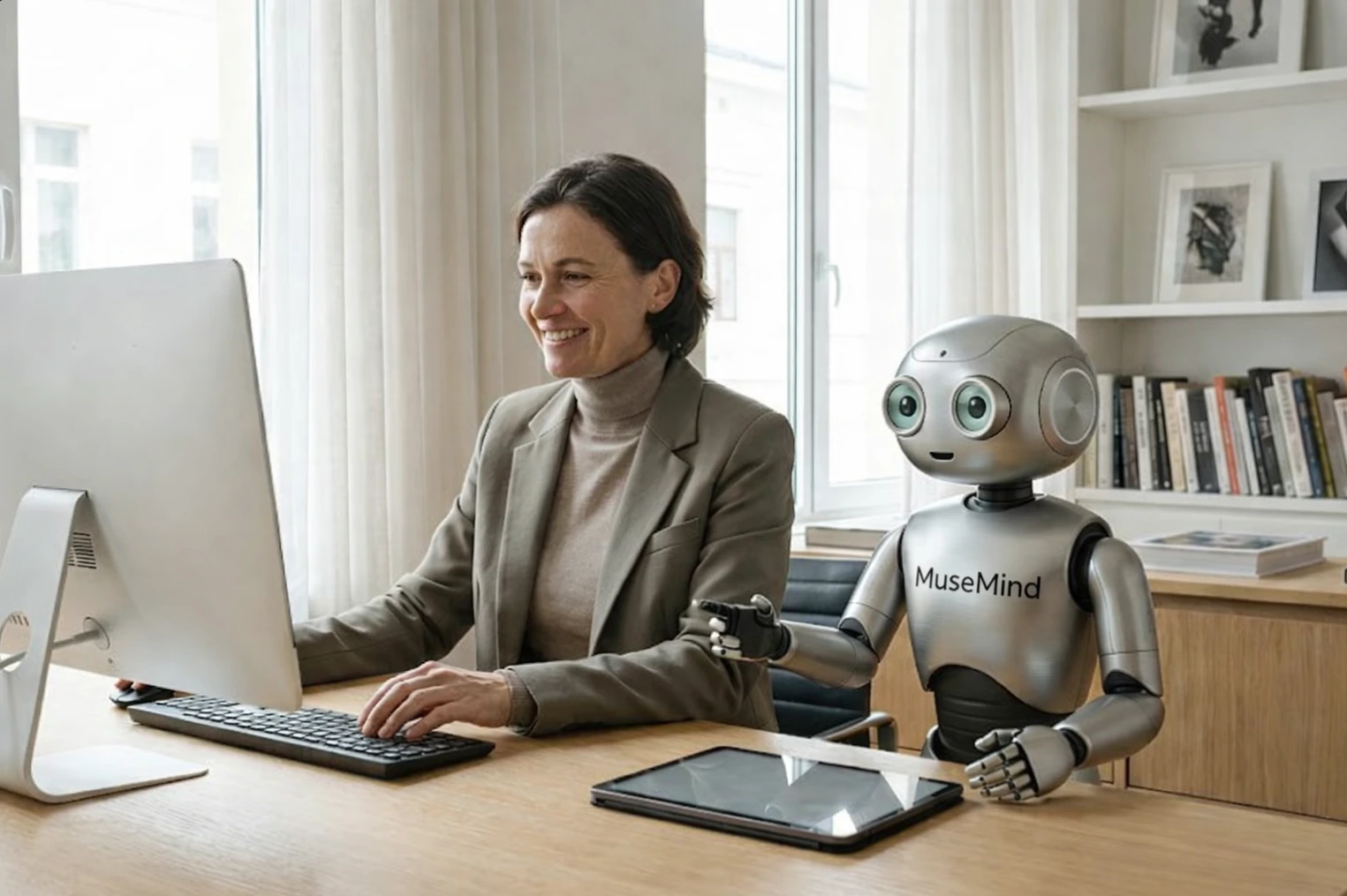 1 - Curators, helped and trained by the MuseMind team, upload exhibition content via our intuitive dashboard. Each process is assisted and optionally automated by AI, subject to curator validation, to accelerate every step.