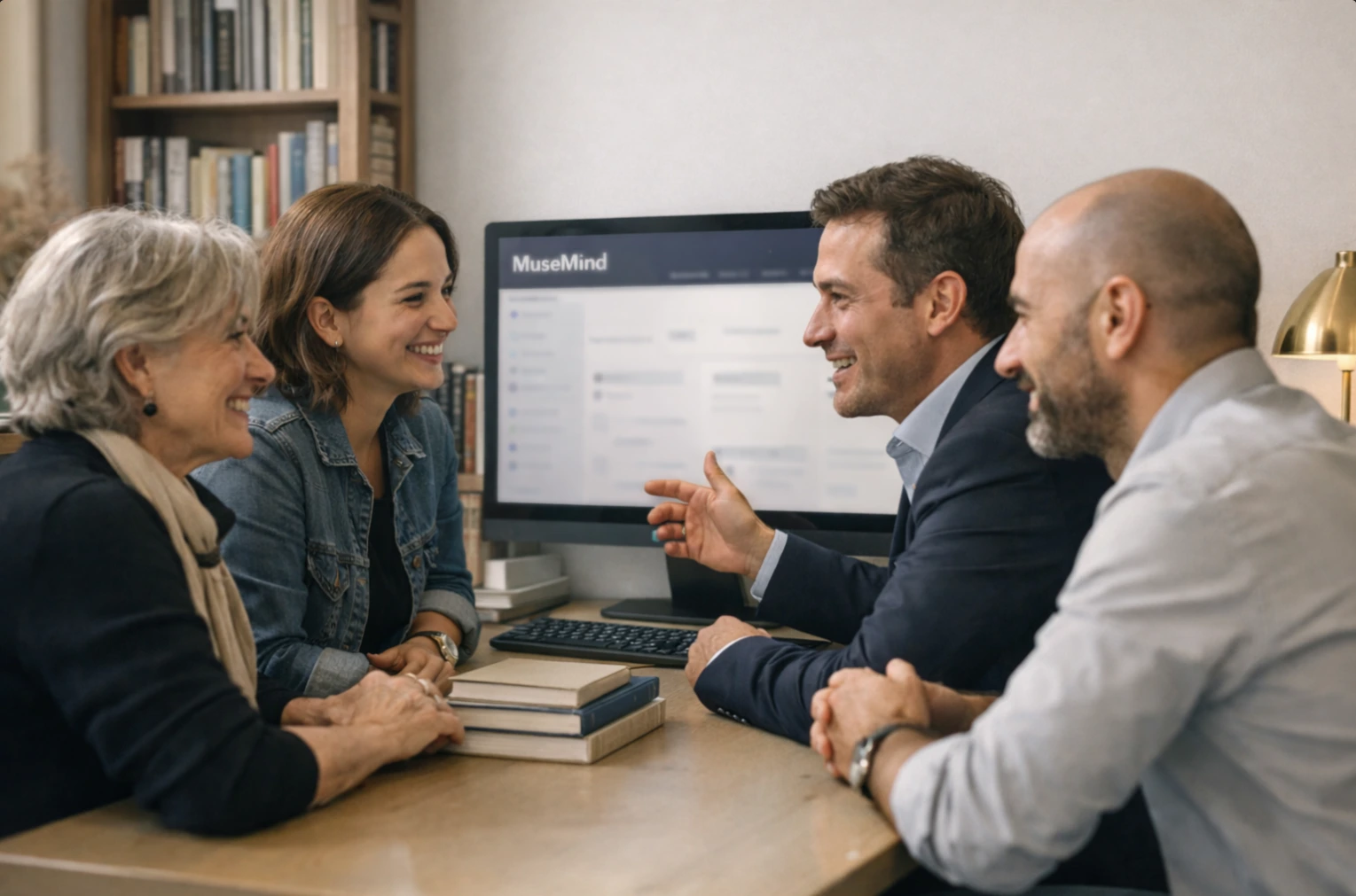 2 - Based on the content, MuseMind AI prepares the materials. Curators can interact with AI and experience the visitor experience firsthand, to ensure the narrative aligns with the museum's vision. Iterations and improvements are continuous and fast. The museum sets strategic metrics and goals.